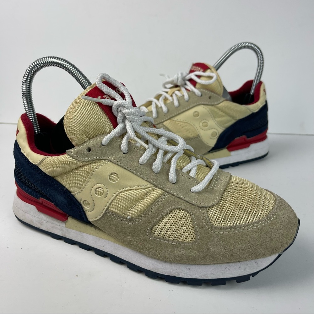 Saucony Shadow Original Low XT 600 S2108-581 Cream Navy Red Sneakers - 7.5